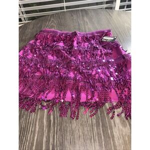 Spirit Halloween  Purple Sequin Skirt Adult Women's Costume Party Size M , NEW!!